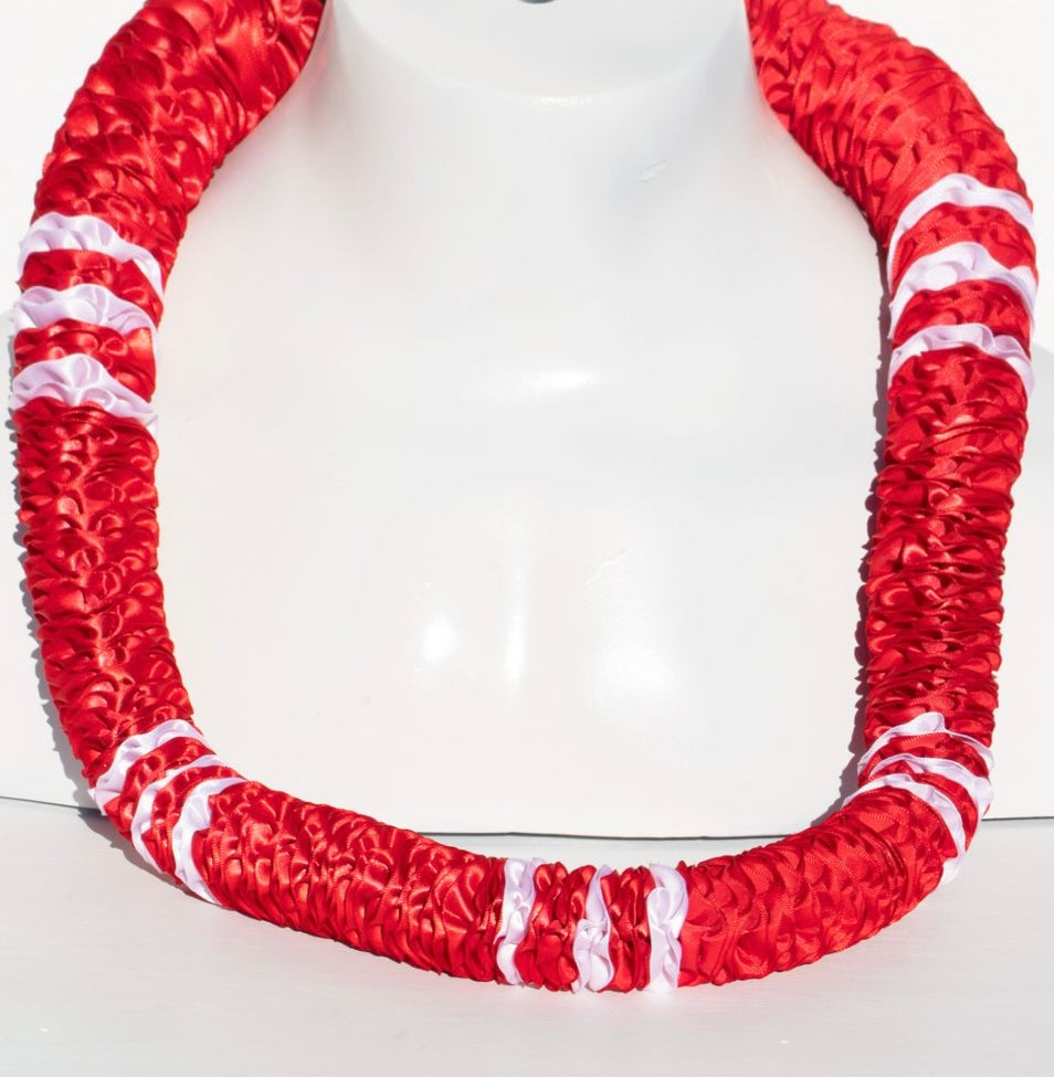 Carnation Stripe Ribbon Lei (2 colors)