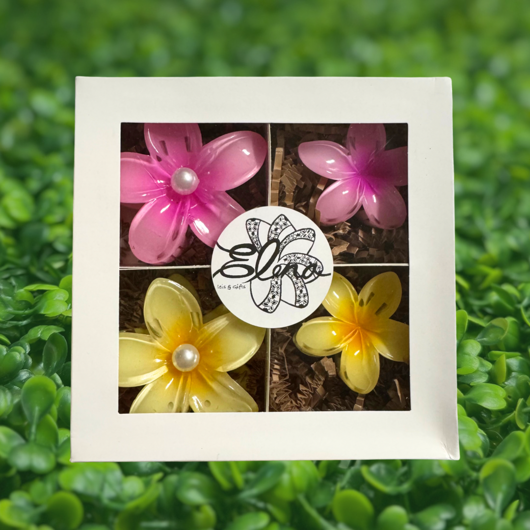 Hair Claw Gift Set - Pink/ Yellow
