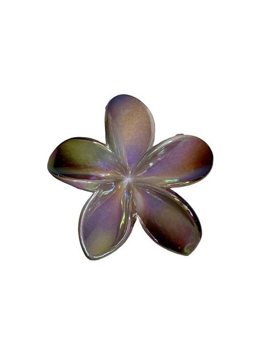 Fluorescent Plumeria Hair Claw Clip (Brown)
