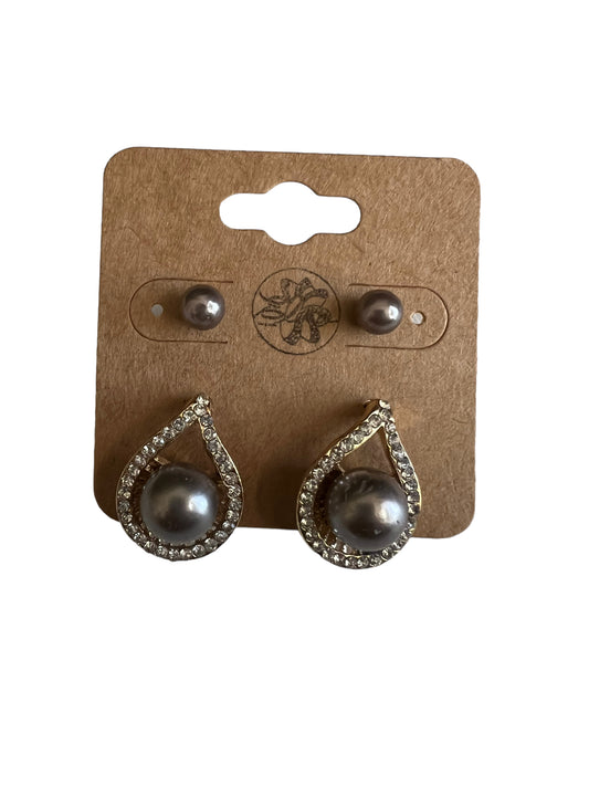 Pearl Tier Drop Earring Set - Tahitian Look