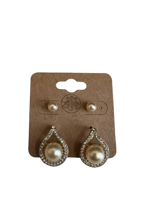 Pearl Tier Drop Earring Set - Cream