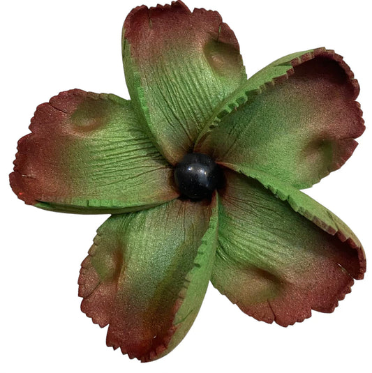 LELEI Plumeria Flower w/ Black Pearl - Brown/Green