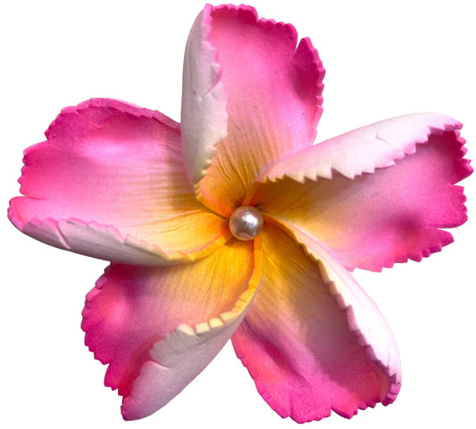 LELEI Plumeria Flower w/ Cream Pearl - Pink